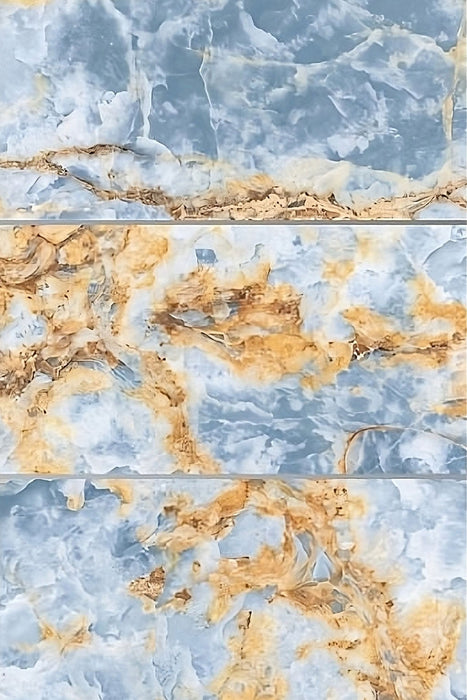 Striking Blue Gold Marble Effect 60x120cm Wall & Floor Porcelain Tile