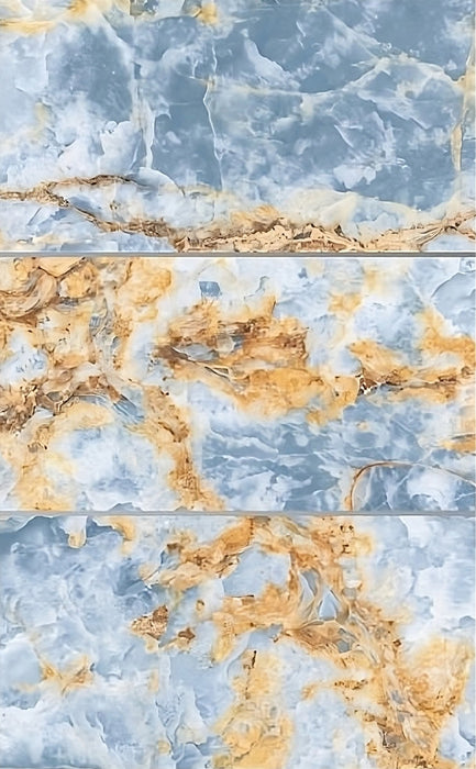 Striking Blue Gold Marble Effect 60x120cm Wall & Floor Porcelain Tile