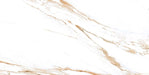 Carrara Gold Polished tile in White with gold and grey veining – 600 × 1200 mm