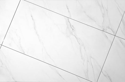 Carrara White Matt tile in White with grey veining – 600 × 1200 mm