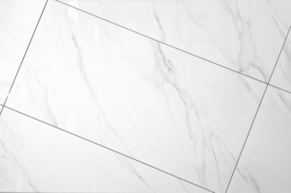Carrara White Polished tile in White with grey veining – 600 × 1200 mm