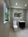 Claire Gris porcelain tile finished room