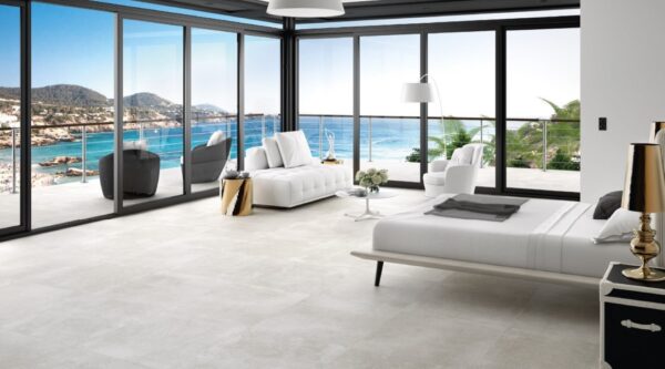 Claire Gris Matt porcelain tile roomset – 750 × 750 mm