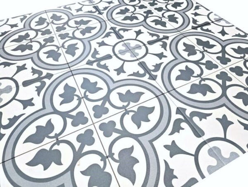 Dover Blue patterned porcelain tile close-up – 450 × 450 mm