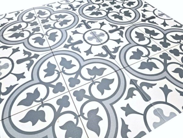 Dover Blue patterned porcelain tile close-up – 450 × 450 mm