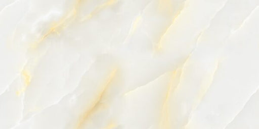 Onyx Gold Polished tile in White, cream and gold – 600 × 1200 mm