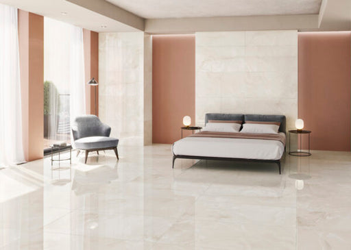 Baikal Beige Polished Lappato porcelain tile – 600 × 1200 mm