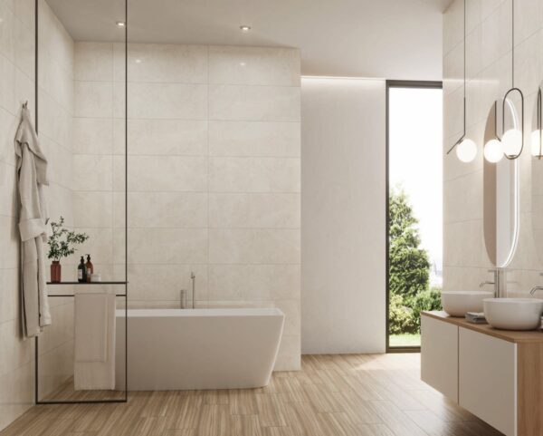 Northon Almond Matt porcelain tile roomset – 600 × 1200 mm