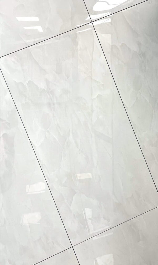 Onyx White Polished tile in White and pearl – 600 × 1200 mm