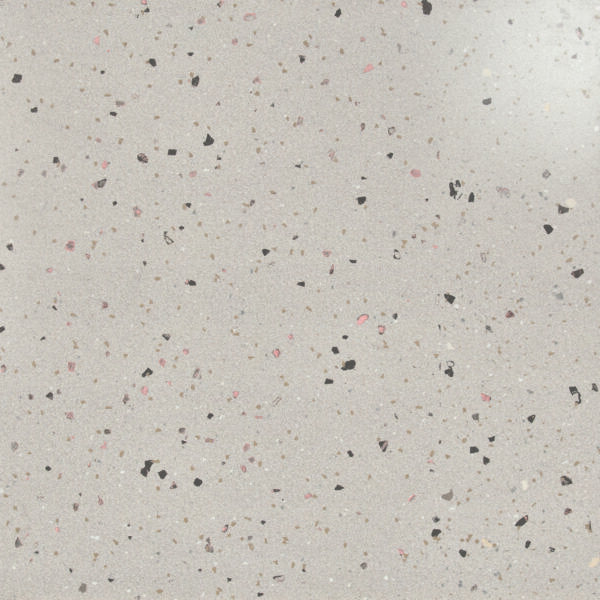 Tesla Gris Matt terrazzo porcelain tile close-up – 600 × 600 mm