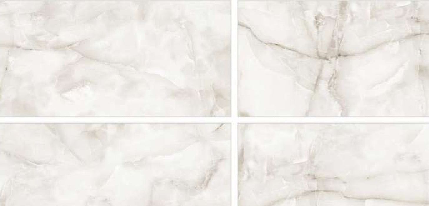 Aquarius Onyx Grey gloss porcelain tile pattern variations – 600 × 1200 mm