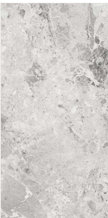 Breccia Grey full gloss porcelain tile – 600 × 1200 mm
