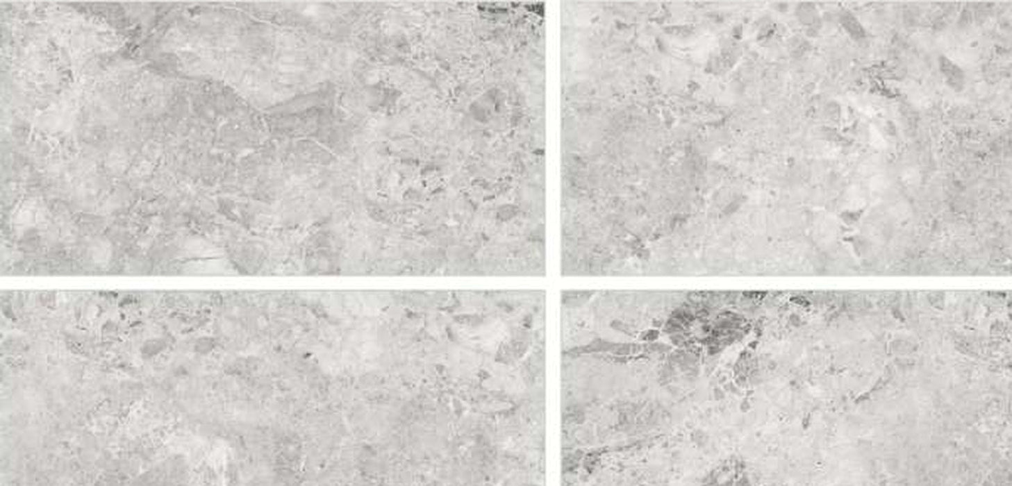Breccia Grey gloss porcelain tile pattern variations – 600 × 1200 mm