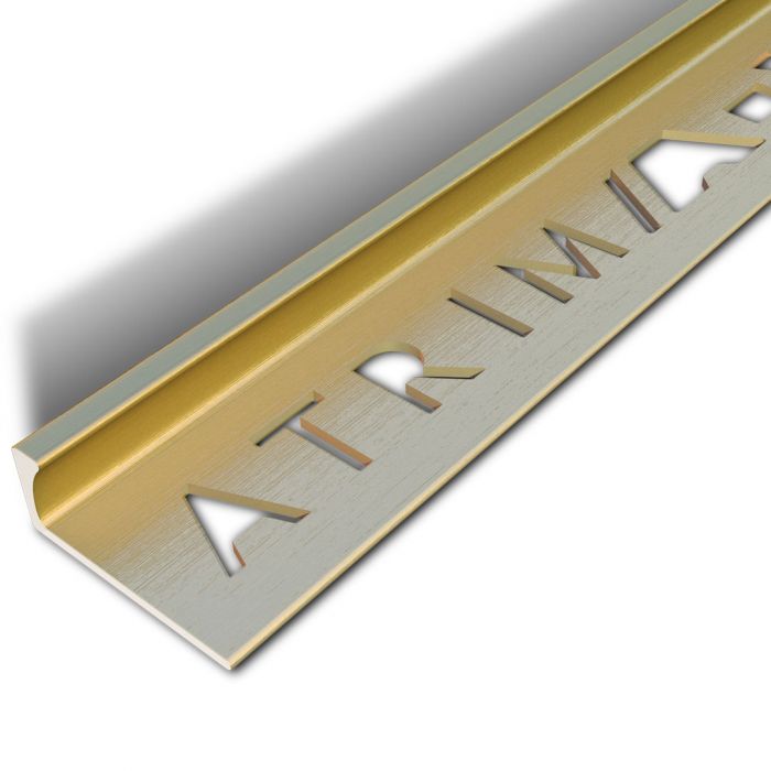 Straight Edge Coated Aluminium 2.5m Brushed Brass Effect 10mm
