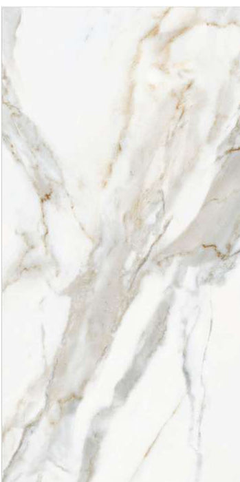 Calacatta Crema full gloss porcelain tile – 600 × 1200 mm