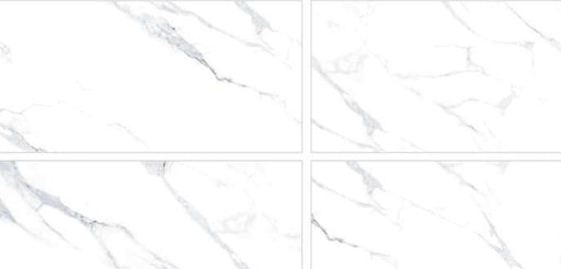 Calacatta Snow gloss porcelain tile pattern variations – 600 × 1200 mm