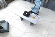 Calacatta Snow gloss porcelain tile installed roomset