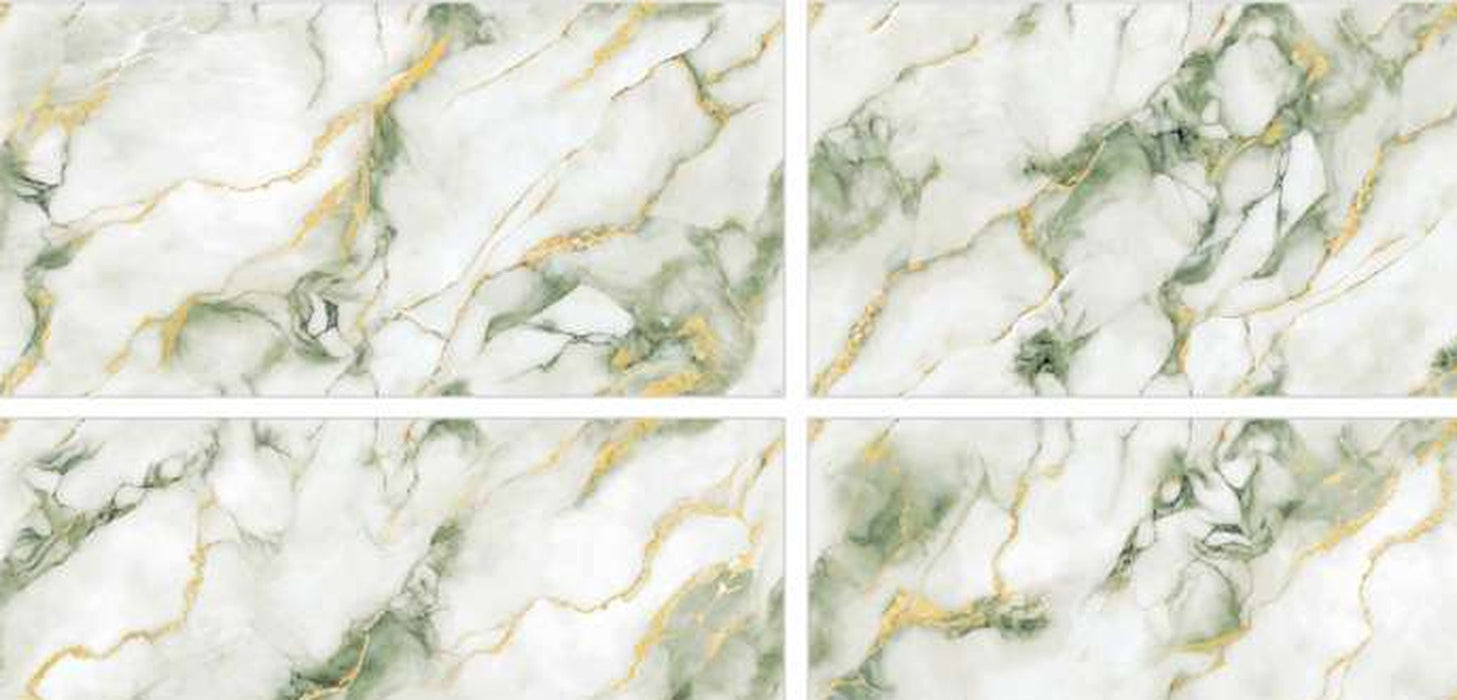 Doritos Green gloss porcelain tile pattern variations – 600 × 1200 mm