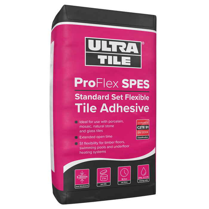 UltraTile ProFlex SPES Standard Set Flexible S1 Tile Adhesive – Grey 20kg